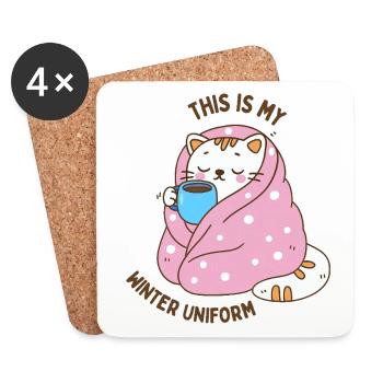 Funny Winter Quotes - Coasters (set of 4) - white - Front