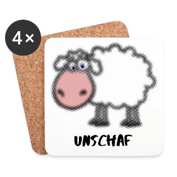 Unschaf - Untersetzer (4er-Set) - Weiß - Vorne