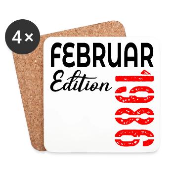 41. Geburtstag - Februar 1986 - Untersetzer (4er-Set) - Weiß - Vorne