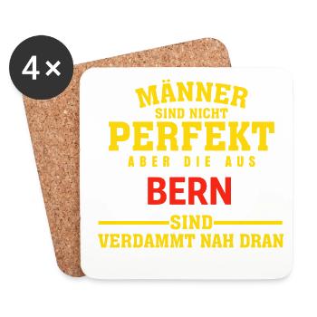 Bern Männer Nah Dran T-Shirt - Untersetzer (4er-Set) - Weiß - Vorne
