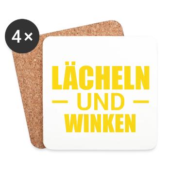 Im Zweifel lächeln und winken - Untersetzer (4er-Set) - Weiß - Vorne