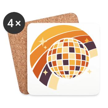 Disco Ball Retro Party 80s Gift - Coasters (set of 4) - white - Front