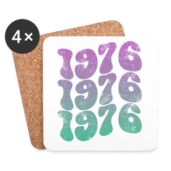 1976 Vintage - Untersetzer (4er-Set) - Weiß - Vorne