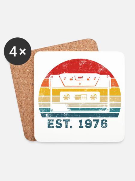 1976 50. Geburtstag - Untersetzer (4er-Set) - Weiß