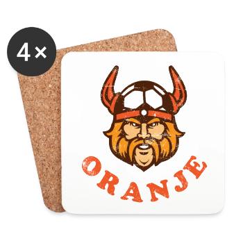 Oranje Football Viking - Dessous de verre (lot de 4) - blanc - Devant