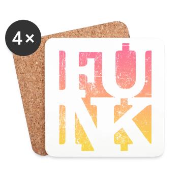 Funk Retro Musik - Untersetzer (4er-Set) - Weiß - Vorne
