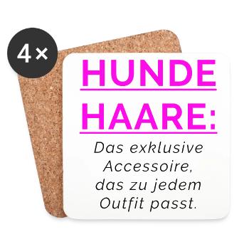 HUNDEHAARE - Accessoire das zu jedem Outfit passt. - Untersetzer (4er-Set) - Weiß - Vorne