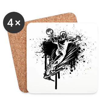 Handball Love to Wear pour les hommes - Dessous de verre (lot de 4) - blanc - Devant