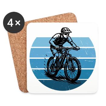 Direkte Mountainbike Aussage - Untersetzer (4er-Set) - Weiß - Vorne