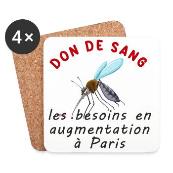 Don_de_sang_les_besoins_en_augmentation_a_Paris - Dessous de verre (lot de 4) - blanc - Devant