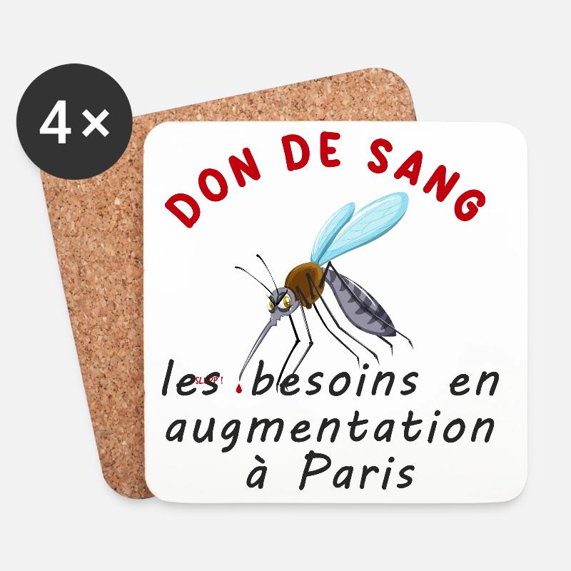 Don_de_sang_les_besoins_en_augmentation_a_Paris - Dessous de verre (lot de 4) - blanc