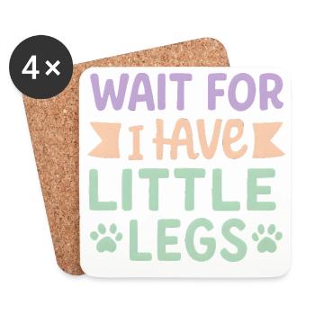 Le chien dit Humour Mème Humour, Drôle, petites jambes drôles - Dessous de verre (lot de 4) - blanc - Devant