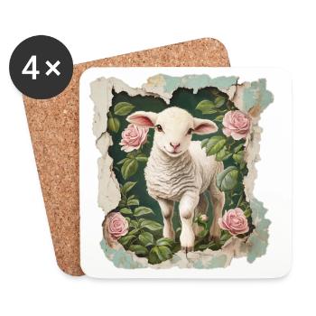 Lamb Vintage - Coasters (set of 4) - white - Front