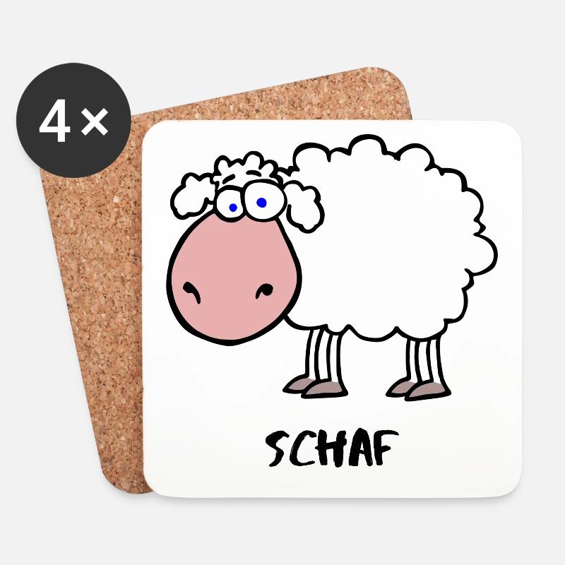 Schaf - Untersetzer (4er-Set) - Weiß