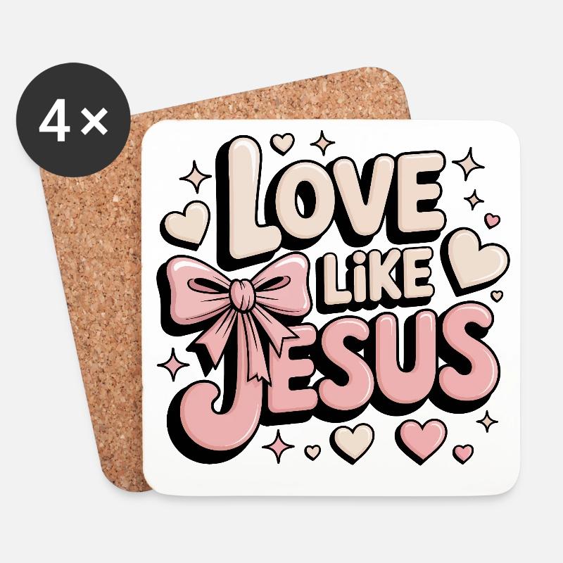 Love Like Jesus - Untersetzer (4er-Set) - Weiß