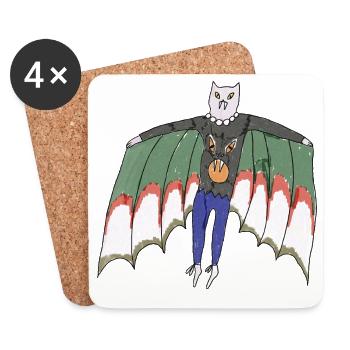 Vampire Cat - Untersetzer (4er-Set) - Weiß - Vorne