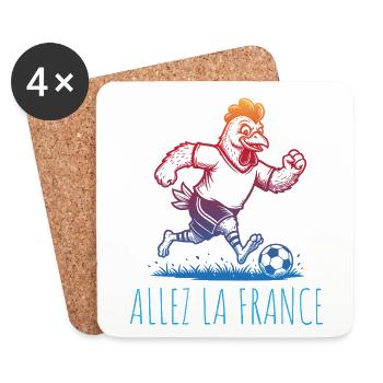 Allez la France Football Hahn - Dessous de verre (lot de 4) - blanc - Devant