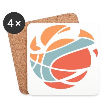 Explosion abstraite du basket-ball - Dessous de verre (lot de 4) - blanc - Devant