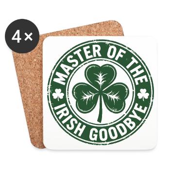 Meister der irischen Goodbye Shamrock Green Stamp - Untersetzer (4er-Set) - Weiß - Vorne