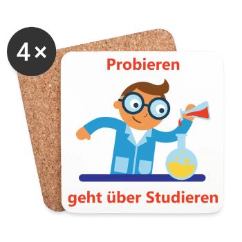 The joy of experimentation: Trying instead of studying - Coasters (set of 4) - white - Front