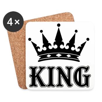 Couronne king - Dessous de verre (lot de 4) - blanc - Devant