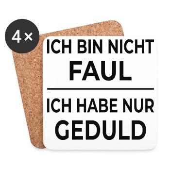 I'm not lazy – I'm just patient - Coasters (set of 4) - white - Front