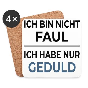 Not lazy, just patient - Coasters (set of 4) - white - Front