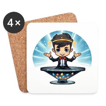 Mage on Portal of Jewels - Coasters (set of 4) - white - Front