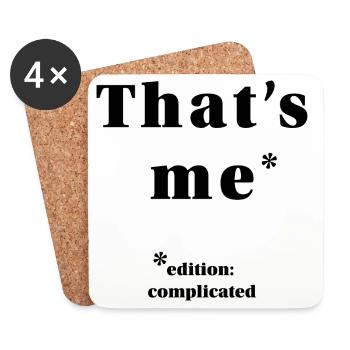 ME – it's complicated | minimalist statement - Coasters (set of 4) - white - Front