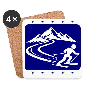 Ski Mountains - Coasters (set of 4) - white - Front