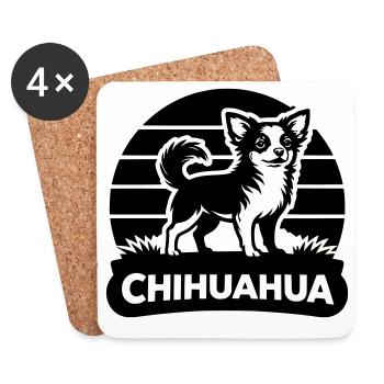 Chihuahua Silhouette  - Untersetzer (4er-Set) - Weiß - Vorne