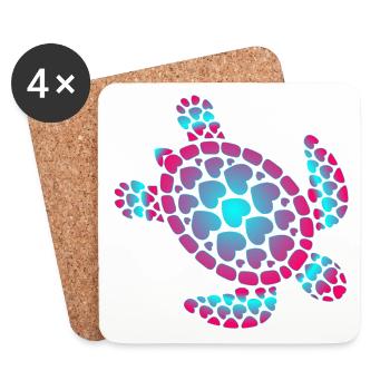 Love Turtle Summer - Coasters (set of 4) - white - Front