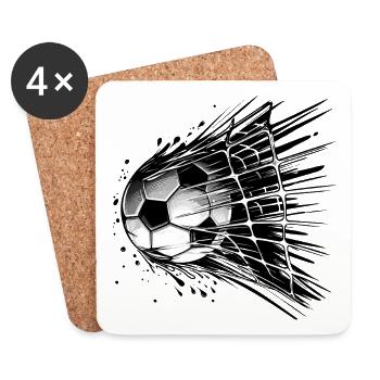 Fußball Ball - Untersetzer (4er-Set) - Weiß - Vorne