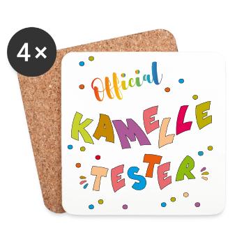 Kamelle Tester - Untersetzer (4er-Set) - Weiß - Vorne