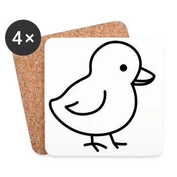 A cute chick suitable for Easter - Coasters (set of 4) - white - Front