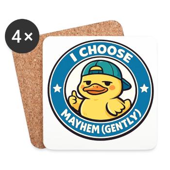 Ich wähle Chaos sanft Ente - Untersetzer (4er-Set) - Weiß - Vorne