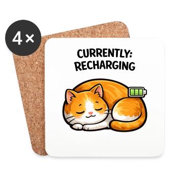 Cat Power Charged Sleep - Coasters (set of 4) - white - Front