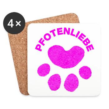 PFOTENLIEBE! TIERLIEBE PETLOVE HUNDELIEBE CATLOVER - Untersetzer (4er-Set) - Weiß - Vorne