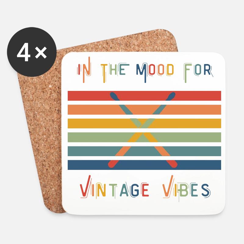 Mood for Vintage Vibes - Untersetzer (4er-Set) - Weiß