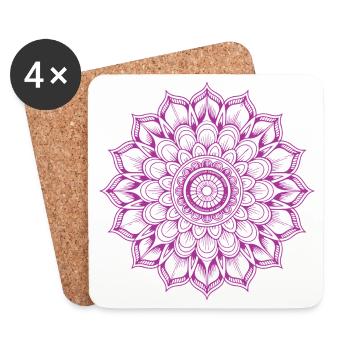 mandala - Dessous de verre (lot de 4) - blanc - Devant