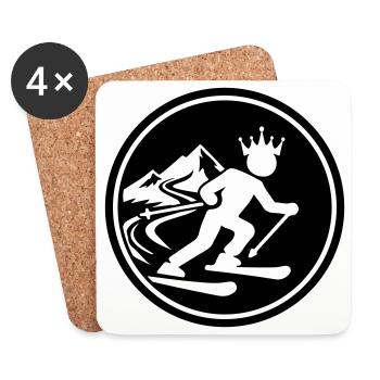 Ski King Skiing - Dessous de verre (lot de 4) - blanc - Devant
