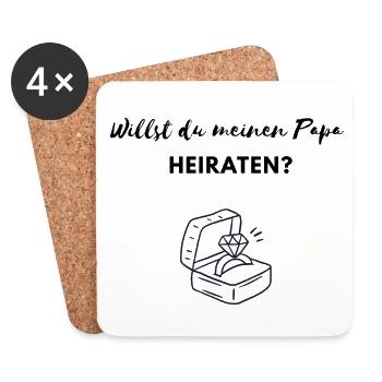 Do you want to marry my dad? Marriage proposal - Coasters (set of 4) - white - Front
