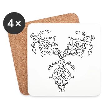 Motifs géométriques - Dessous de verre (lot de 4) - blanc - Devant