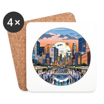 Sunset over the skyline - Coasters (set of 4) - white - Front