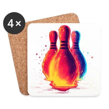 Retro Bowling - Coasters (set of 4) - white - Front