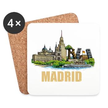 Madrid Skyline  - Untersetzer (4er-Set) - Weiß - Vorne
