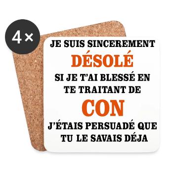 CON - Dessous de verre (lot de 4) - blanc - Devant