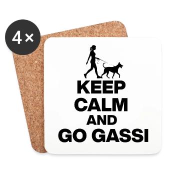 KEEP CALM AND GO FOR DOG FANS IN BLACK - Coasters (set of 4) - white - Front