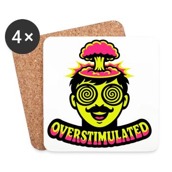 Overstimulated Neon Kopf - Untersetzer (4er-Set) - Weiß - Vorne