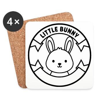Little Bunny Hase Logo Abzeichen Süß - Untersetzer (4er-Set) - Weiß - Vorne